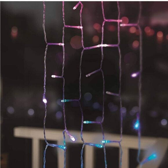 🔥Merkury I Indoor/Outdoor Weatherproof Cascading Curtain Lights with Flashing - Picture 2 of 5